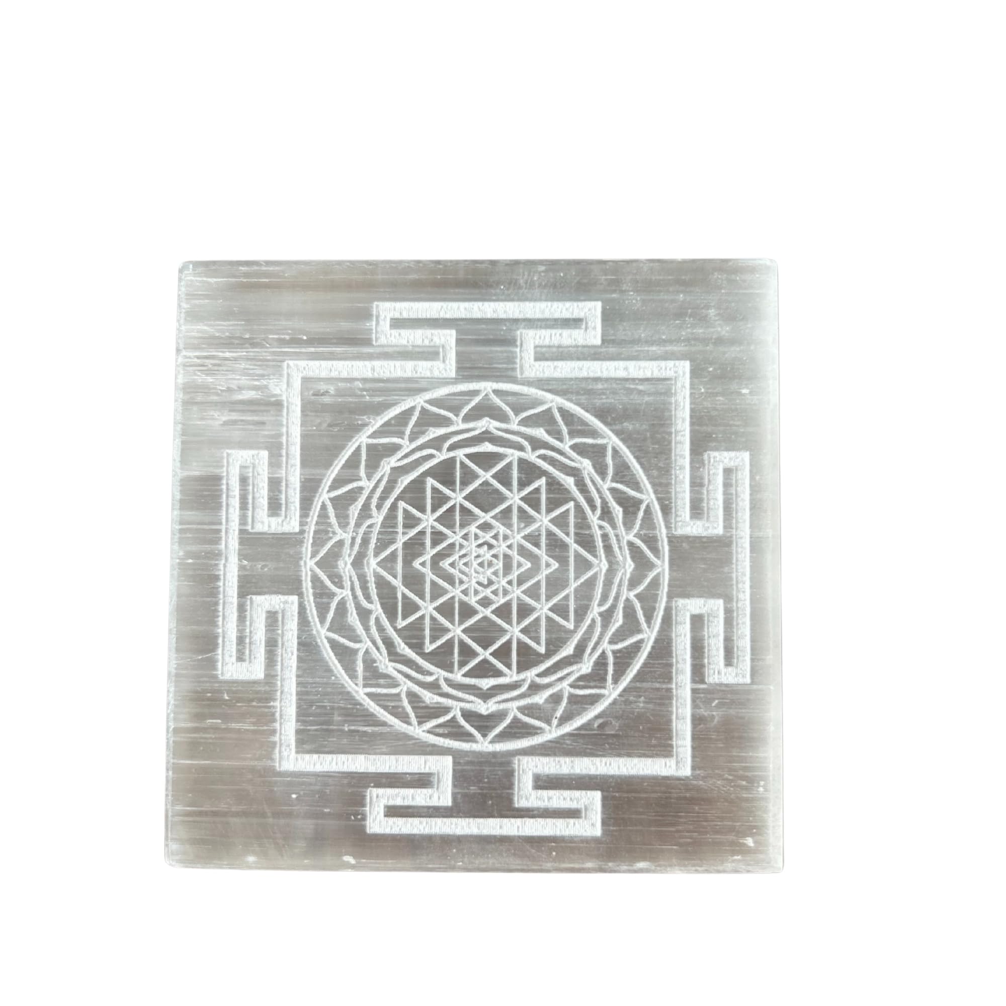braun HOMES Selenite Charging Plate, 3 Inch, Natural Stone, Crystal Cleansing & Meditation Plate - back view (34)