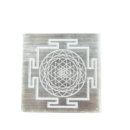 braun HOMES Selenite Charging Plate, 3 Inch, Natural Stone, Crystal Cleansing & Meditation Plate - back view (34)
