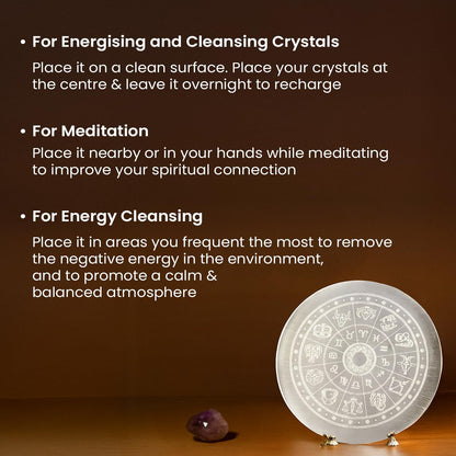 braun HOMES Selenite Charging Plate, 3 Inch, Natural Stone, Crystal Cleansing & Meditation Plate - close-up detail (45)