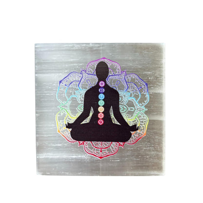 braun HOMES Selenite Charging Plate, 3 Inch, Natural Stone, Crystal Cleansing & Meditation Plate - back view (6)