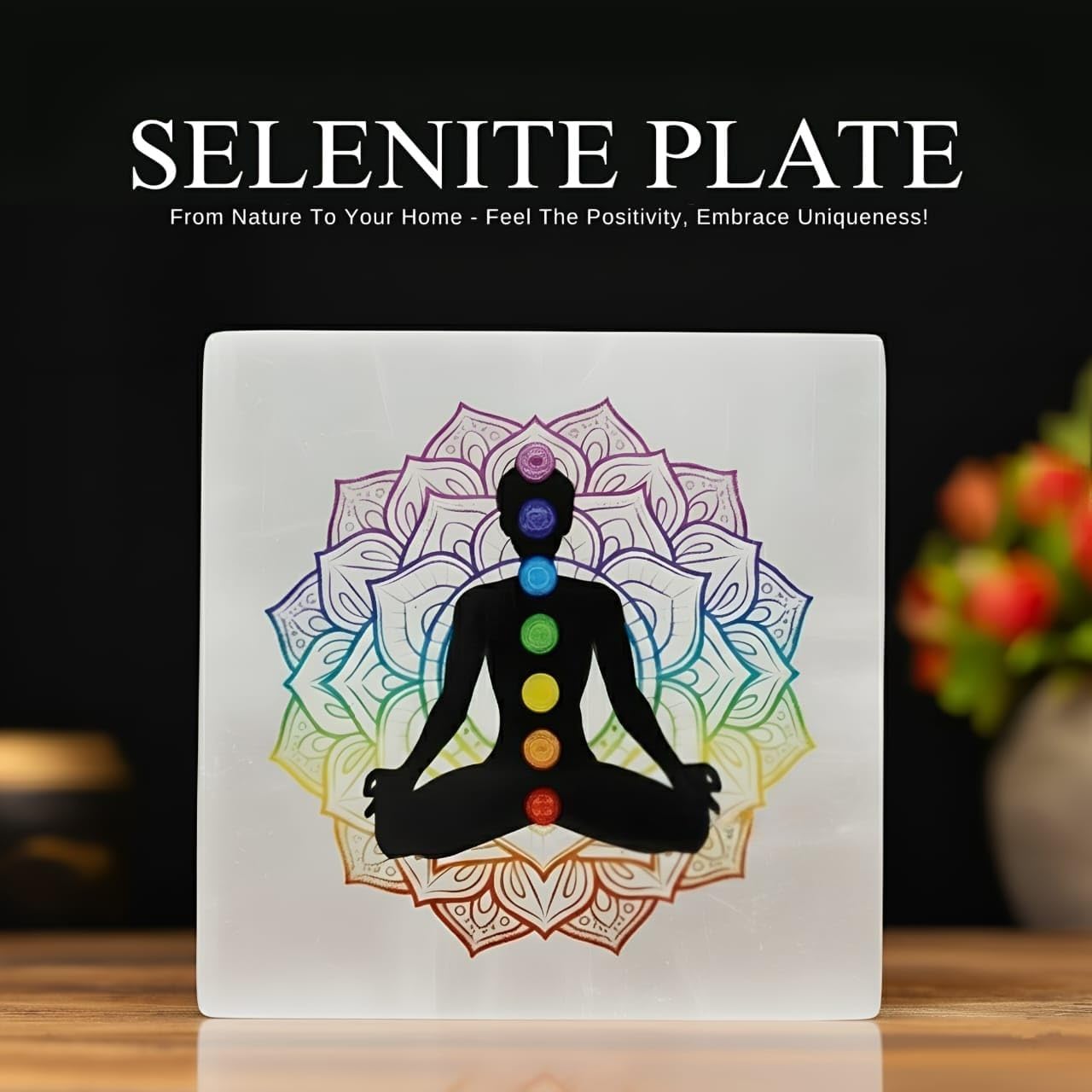 braun HOMES Selenite Charging Plate, 3 Inch, Natural Stone, Crystal Cleansing & Meditation Plate - packaging (7)