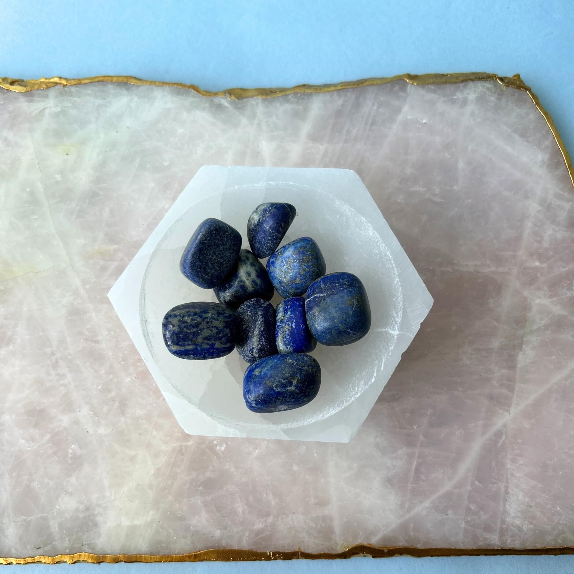 Braun HOMES Selenite Charging Tray Hexagon 5x5x2 Inch Natural Selenite Stone Decorative Tray - packaging
