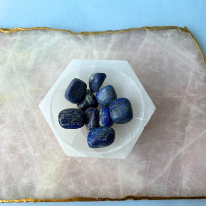 Braun HOMES Selenite Charging Tray Hexagon 5x5x2 Inch Natural Selenite Stone Decorative Tray - packaging
