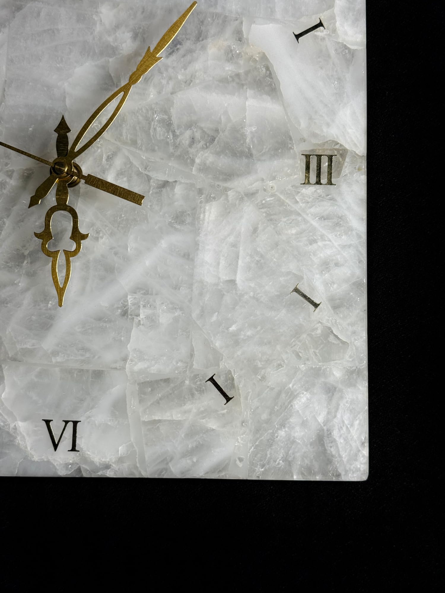 braun HOMES Square Wall Clock Natural Quartz Stone 10 Inch Art Deco (3)