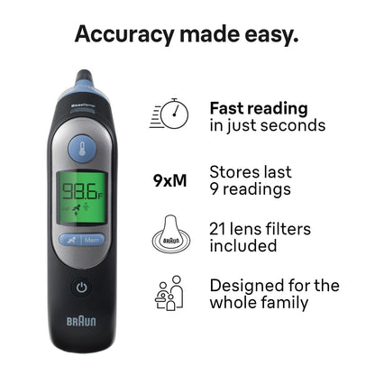 Braun IRT6520 Thermoscan 7 Infrared Thermometer (White) - Adult Thermometer - label detail