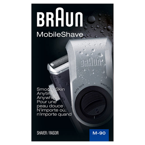 Braun M90 Mobile Shaver, Electric Shaver for Precision Trimming, Battery Operated, Washable