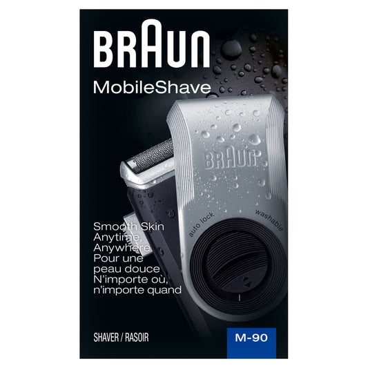 Braun M90 Mobile Shaver, Electric Shaver for Precision Trimming, Battery Operated, Washable