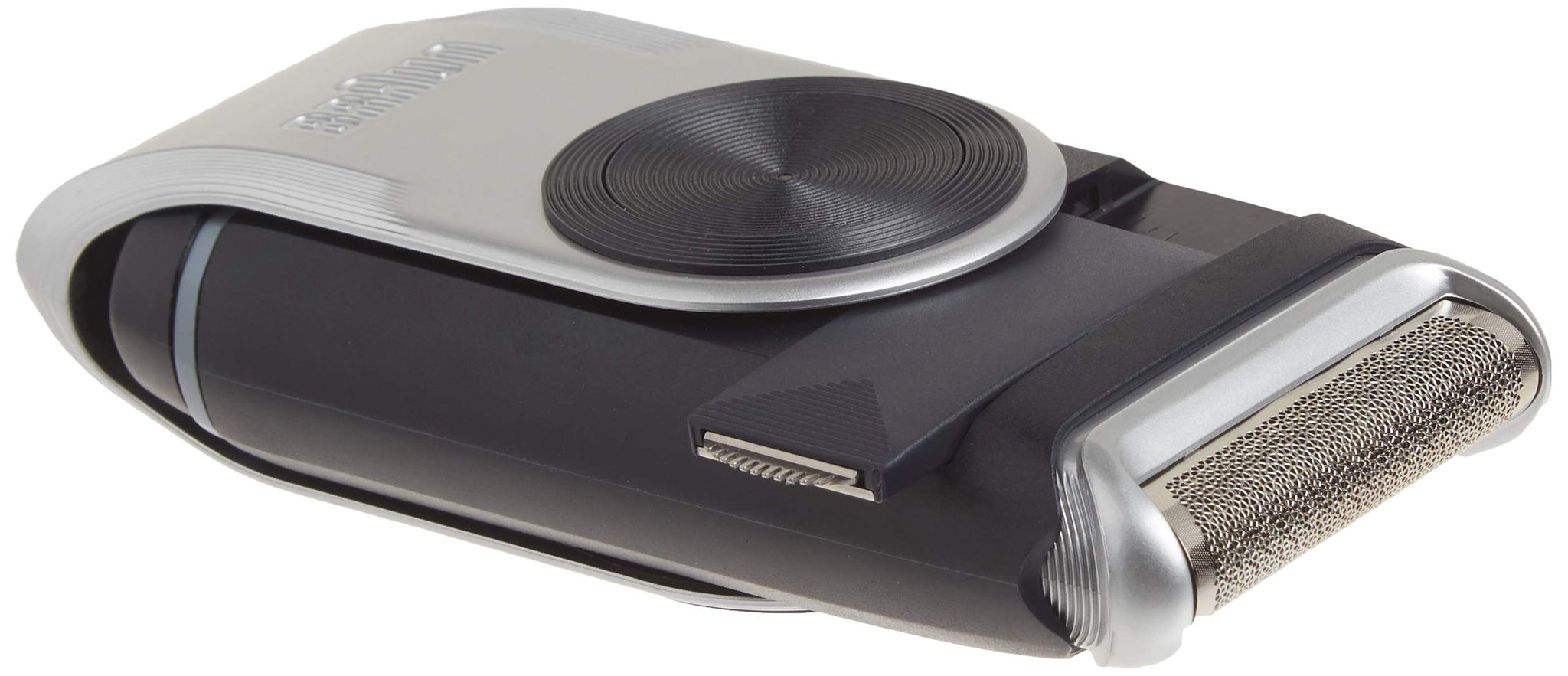 Braun M90 Mobile Shaver, Silver, Compact Battery-Powered Electric Shaver for Men - label detail