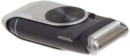 Braun M90 Mobile Shaver, Silver, Compact Battery-Powered Electric Shaver for Men - label detail