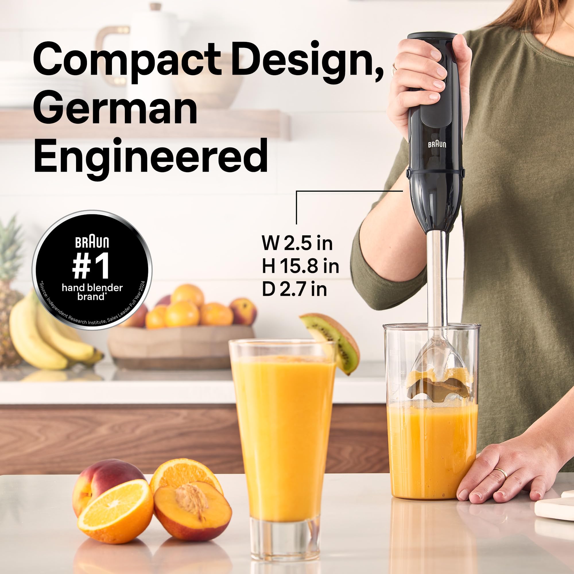 Braun MQ50001M Vario Hand Blender, 21-Speed Immersion Blender with PowerBell VPlus, 500W, Stainless Steel Blades - close-up d