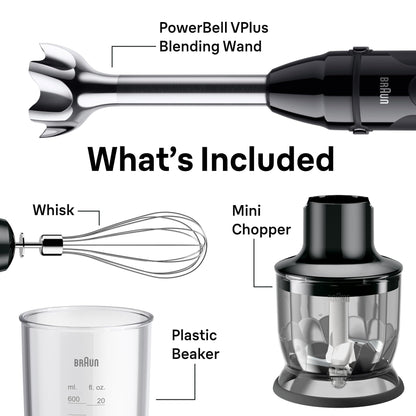 Braun MQ50001M Vario Hand Blender, 21-Speed Immersion Blender with PowerBell VPlus, 500W, Stainless Steel Blades - in use