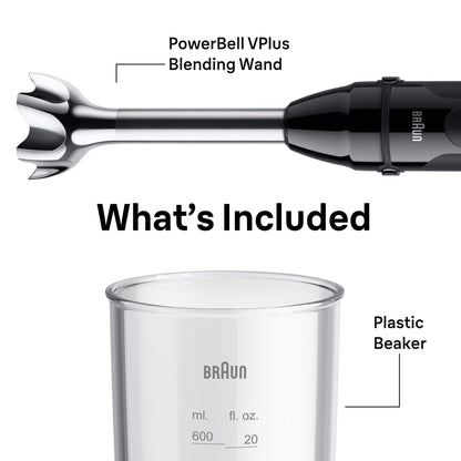 Braun MQ50001M Vario Hand Blender, 21-Speed Immersion Blender with PowerBell VPlus, 500W, Stainless Steel Blades - close-up d