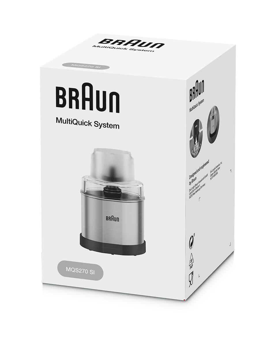 Braun MQS 270 SI Coffee and Spice Grinder Attachment, Stainless Steel, for MultiQuick Hand Blenders Series 7 and 9 - back vie