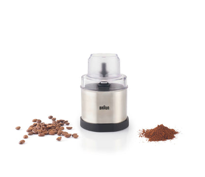 Braun MQS 270 SI Coffee and Spice Grinder Attachment, Stainless Steel, for MultiQuick Hand Blenders Series 7 and 9 - label de