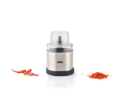 Braun MQS 270 SI Coffee and Spice Grinder Attachment, Stainless Steel, for MultiQuick Hand Blenders Series 7 and 9 - ingredie