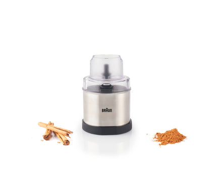 Braun MQS 270 SI Coffee and Spice Grinder Attachment, Stainless Steel, for MultiQuick Hand Blenders Series 7 and 9 - close-up