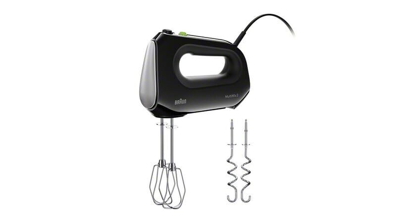 Braun Multimix 2 Hand Mixer, Black, 250W, 5 Speeds, with Beaters and Dough Hooks