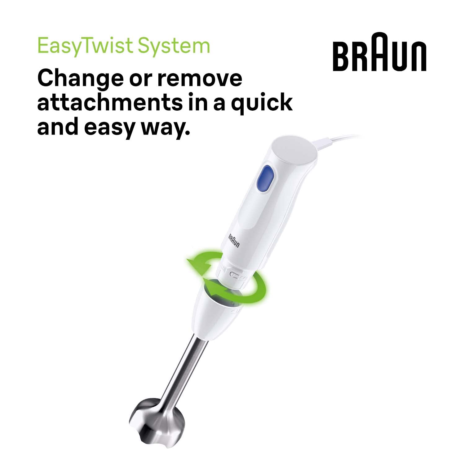 Braun MultiQuick 1 Hand Blender 450W Stainless Steel White Made in Europe EasyTwist Technology - label detail (13)