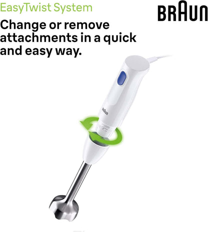 Braun MultiQuick 1 Hand Blender 450W Stainless Steel White Made in Europe EasyTwist Technology - label detail (20)