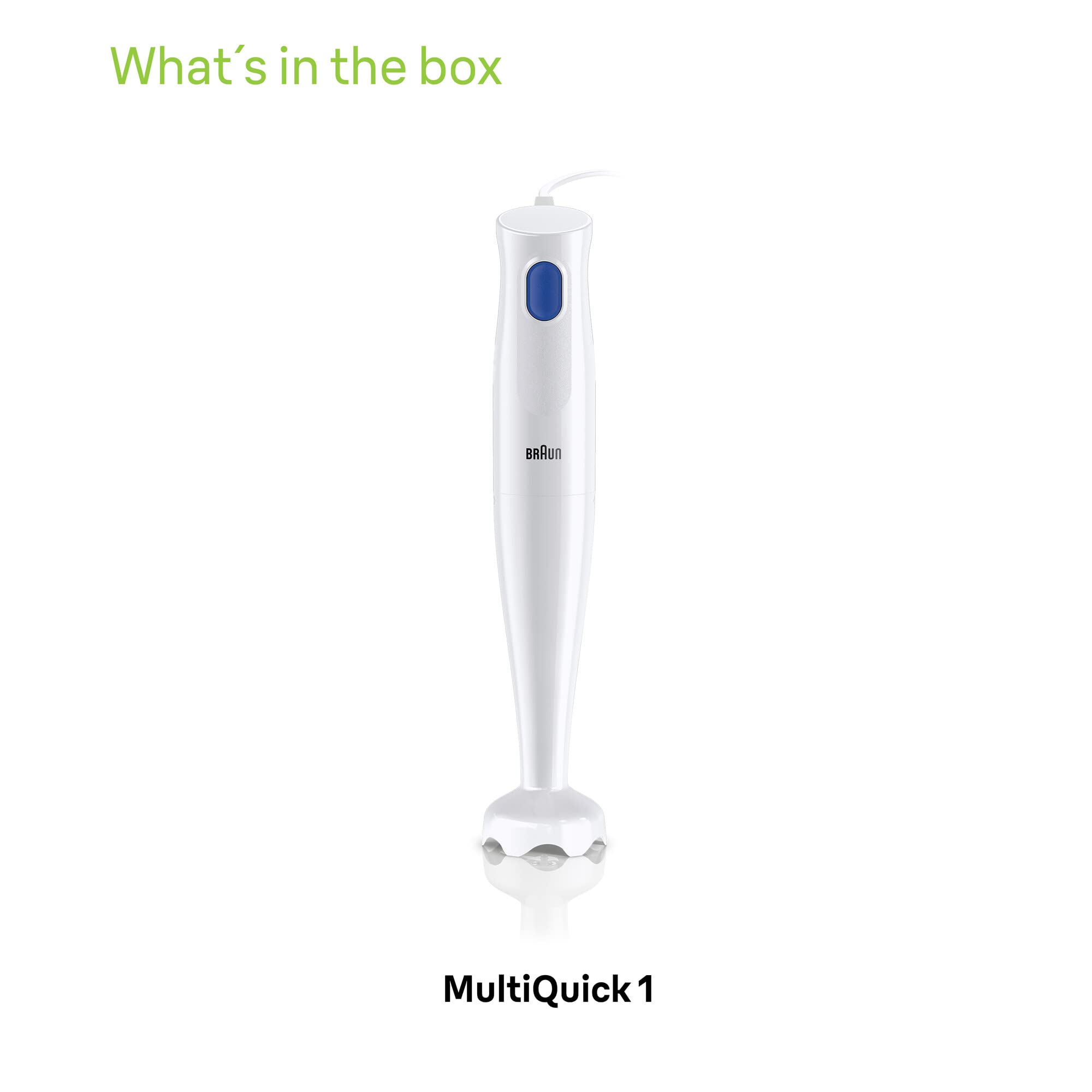 Braun MultiQuick 1 Hand Blender 450W Stainless Steel White Made in Europe EasyTwist Technology - ingredients panel
