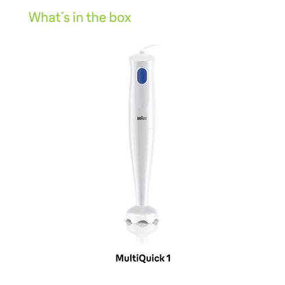 Braun MultiQuick 1 Hand Blender 450W Stainless Steel White Made in Europe EasyTwist Technology - ingredients panel