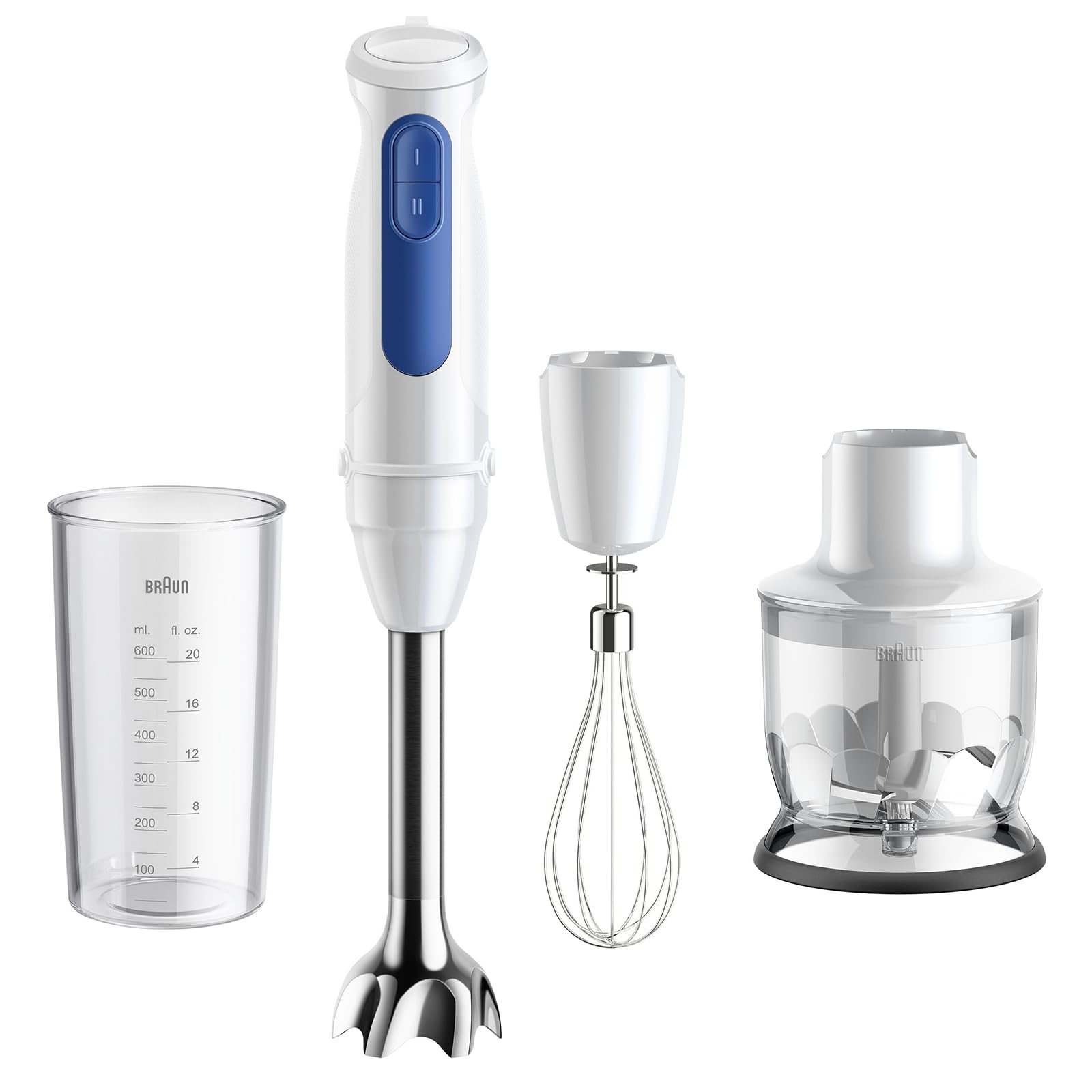 Braun MultiQuick 3 Hand Blender, 900W, White, 4-in-1 with PowerBell Technology, MQ30202M - packaging
