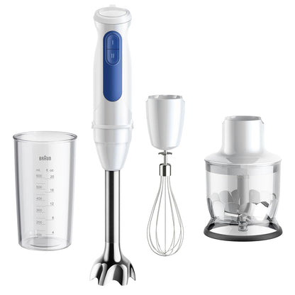 Braun MultiQuick 3 Hand Blender, 900W, White, 4-in-1 with PowerBell Technology, MQ30202M - packaging