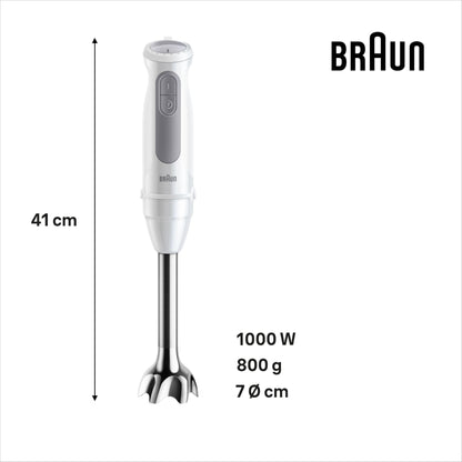 Braun MultiQuick 5 Hand Blender, 1000W, PowerBell Plus Technology, 21 Speed with Turbo, Includes Chopper and Whisk - back vie