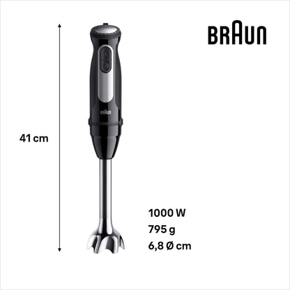 Braun MultiQuick 5 Hand Blender, 1000W, PowerBell Plus Technology, 21 Speed with Turbo, Includes Chopper and Whisk - back vie