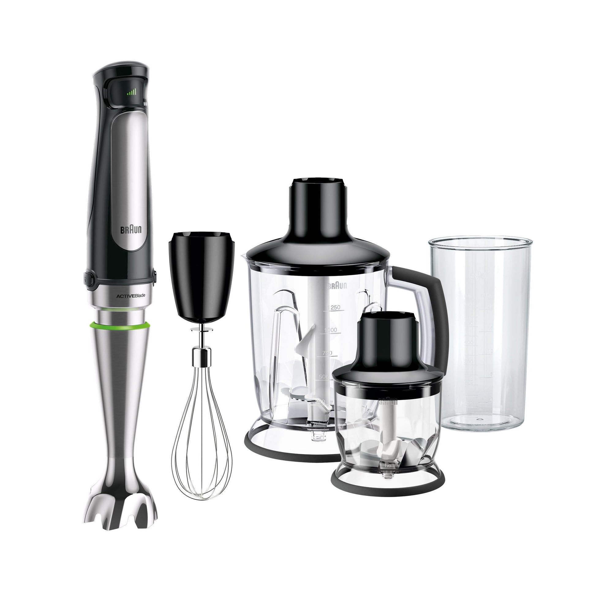 Braun MultiQuick 7 MQ7045X Hand Blender, 1000W, with 1.25L Blender, Chopper, Whisk, Beaker