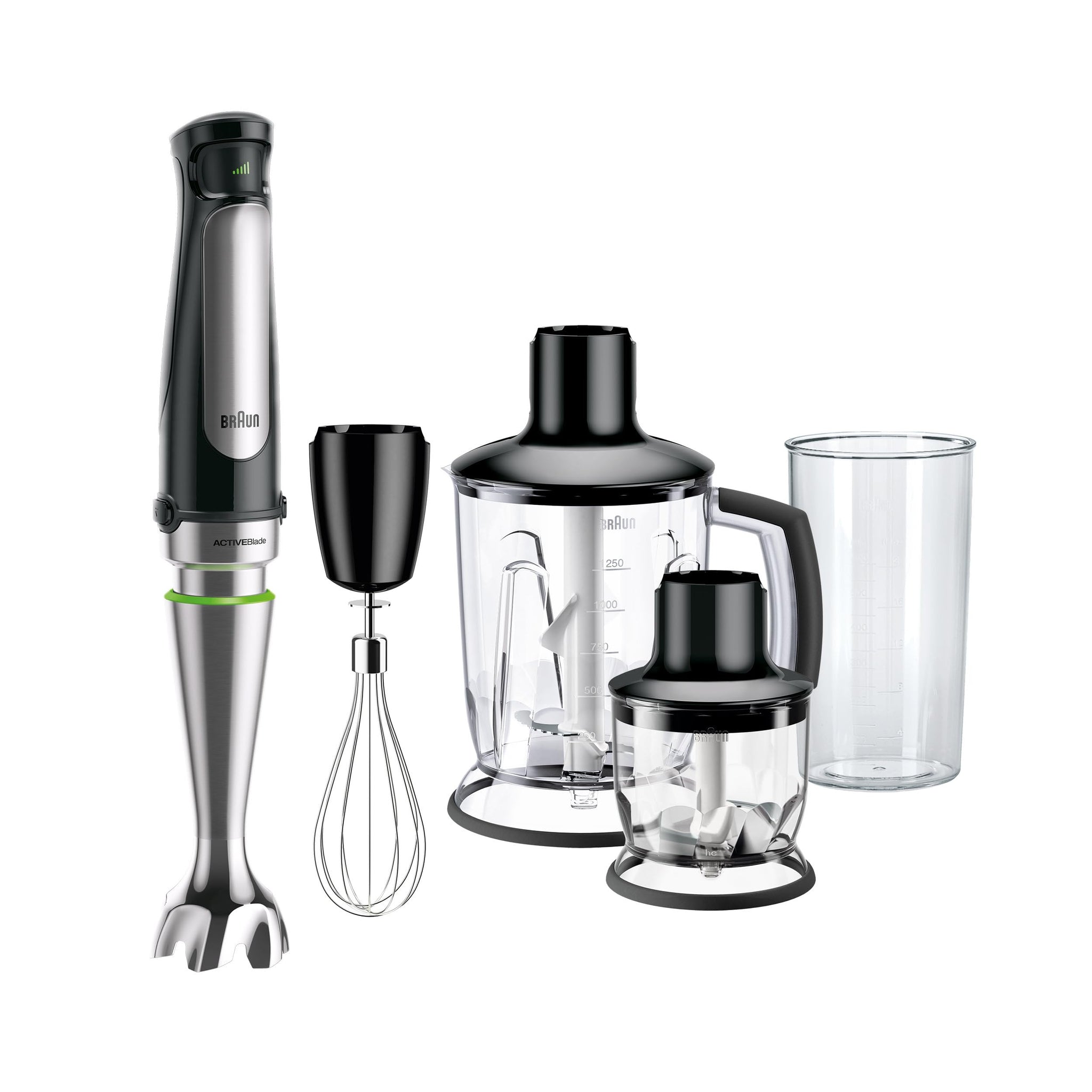 Braun MultiQuick 7 MQ7045X Hand Blender, 1000W, with 1.25L Blender, Chopper, Whisk, Beaker