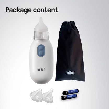 Braun Nasal Aspirator, Electric Nose Suction for Infants and Toddlers, with Two Adjustable Tips and Two Suction Levels - clos