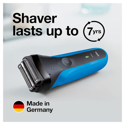 Braun Series 3 310s Electric Shaver for Men, Foil Shaver, Wet & Dry, Rechargeable, Cordless, Waterproof, NiMH - size and scal