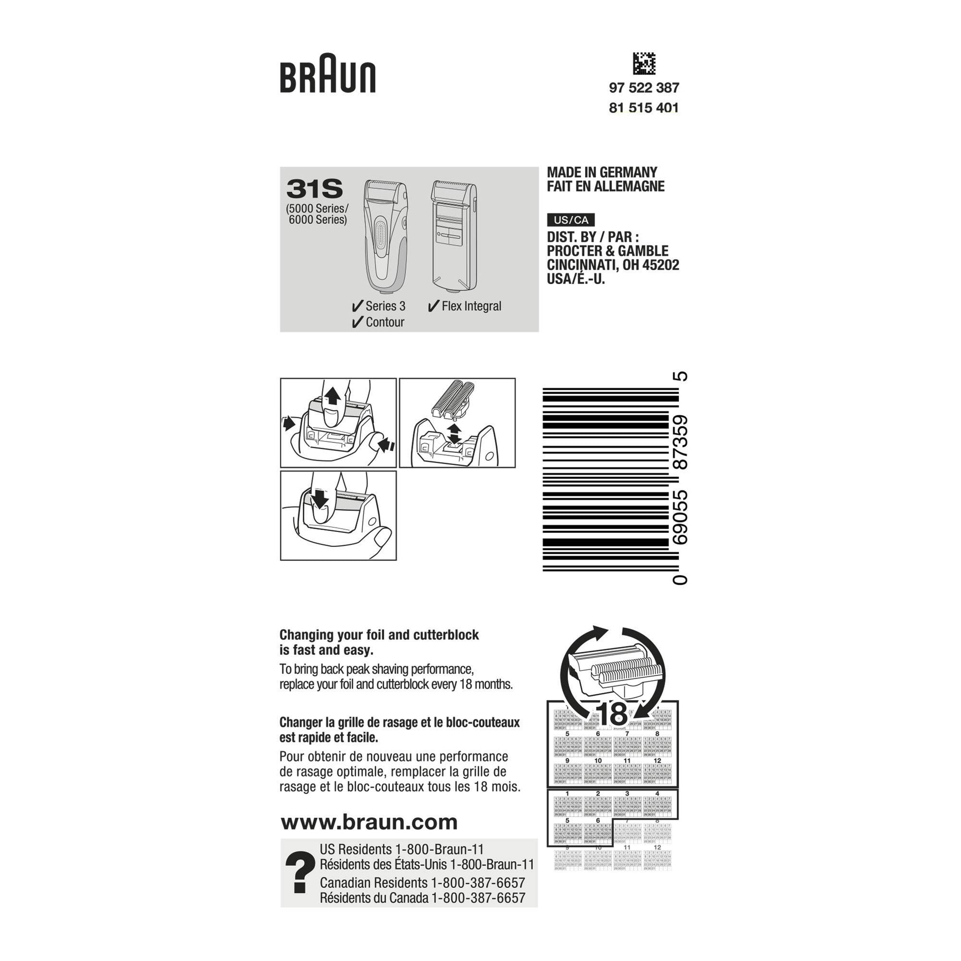 Braun Series 3 31S Replacement Head - packaging