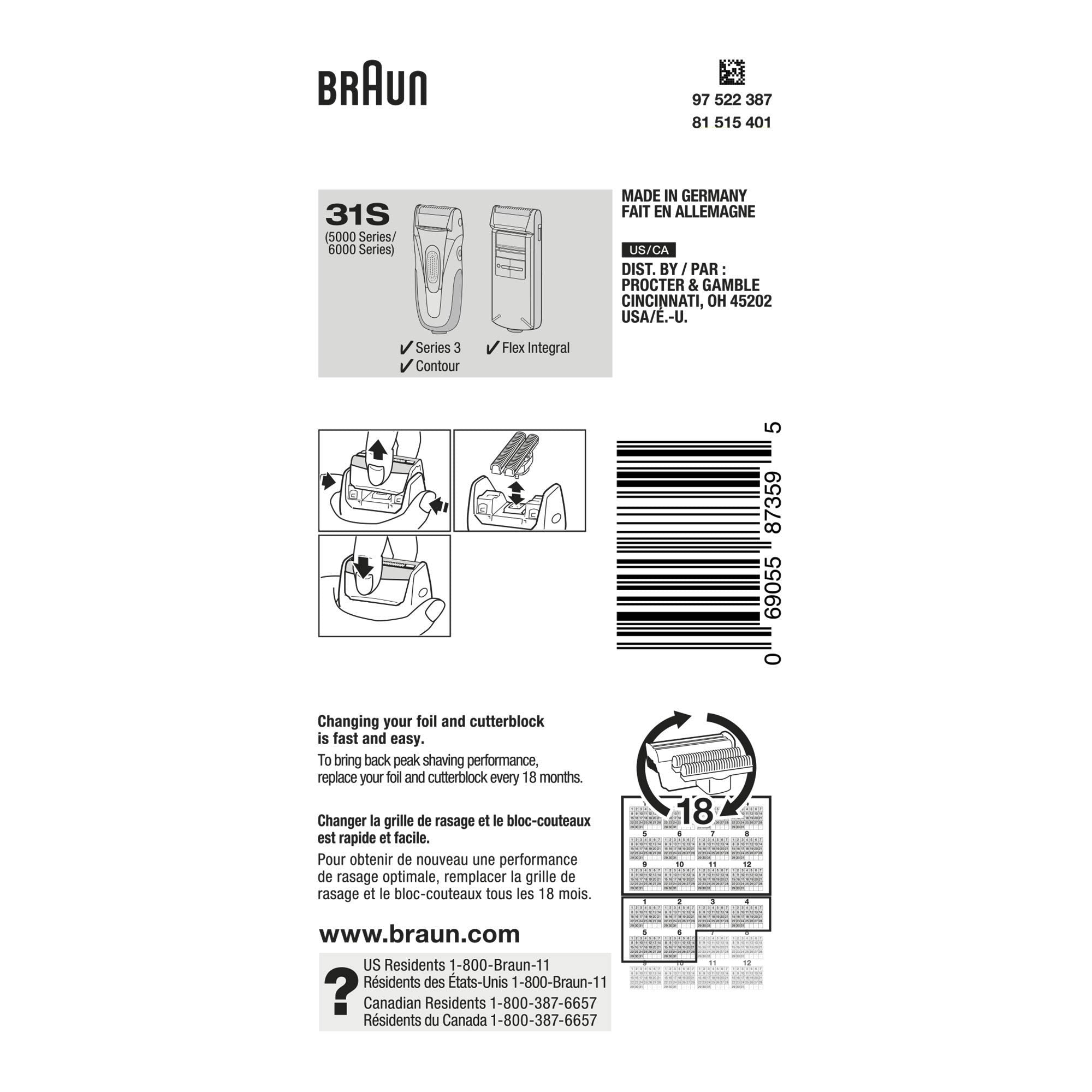 Braun Series 3 31S Replacement Head - packaging