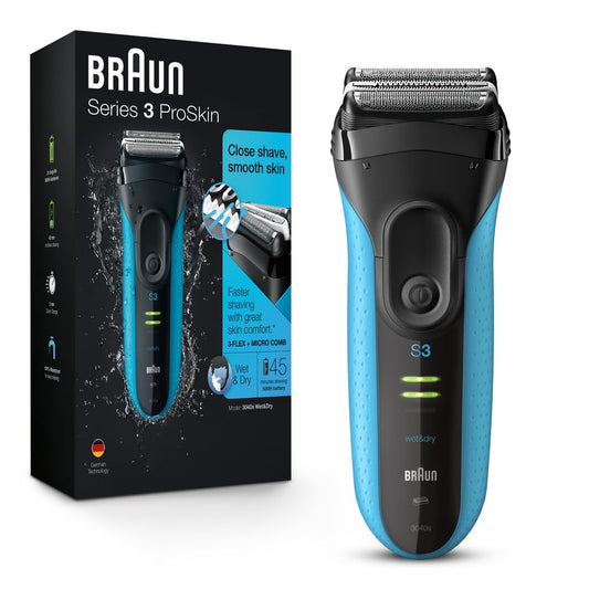 Braun Series 3 Proskin 3040S Wet & Dry Rechargeable Electric Foil Shaver for Men