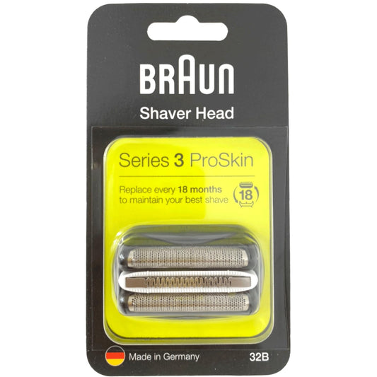 Braun Series 3 Shaver Cassette Black 32B - Replacement Foil and Cutter Block for Series 1 Electric Shavers