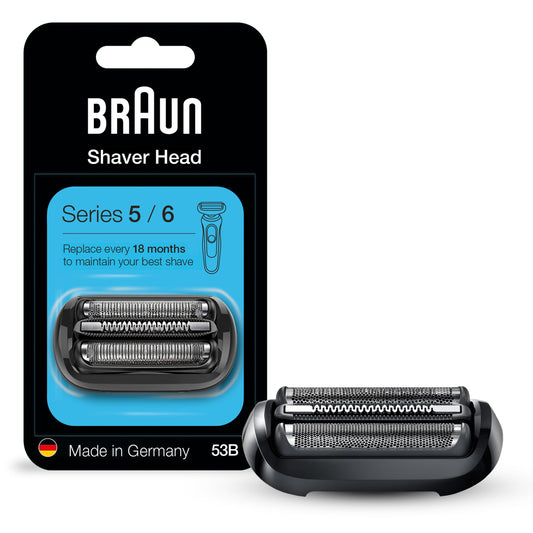 Braun Series 5 53b Electric Shaver Head - Replacement for Series 5 and Series 6 (New Generation), Black, 1 Pack