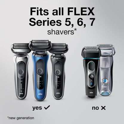 Braun Series 5 53b Electric Shaver Head - Replacement for Series 5 and Series 6 (New Generation), Black, 1 Pack - front view