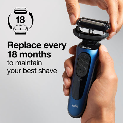 Braun Series 5 53b Electric Shaver Head - Replacement for Series 5 and Series 6 (New Generation), Black, 1 Pack - back view