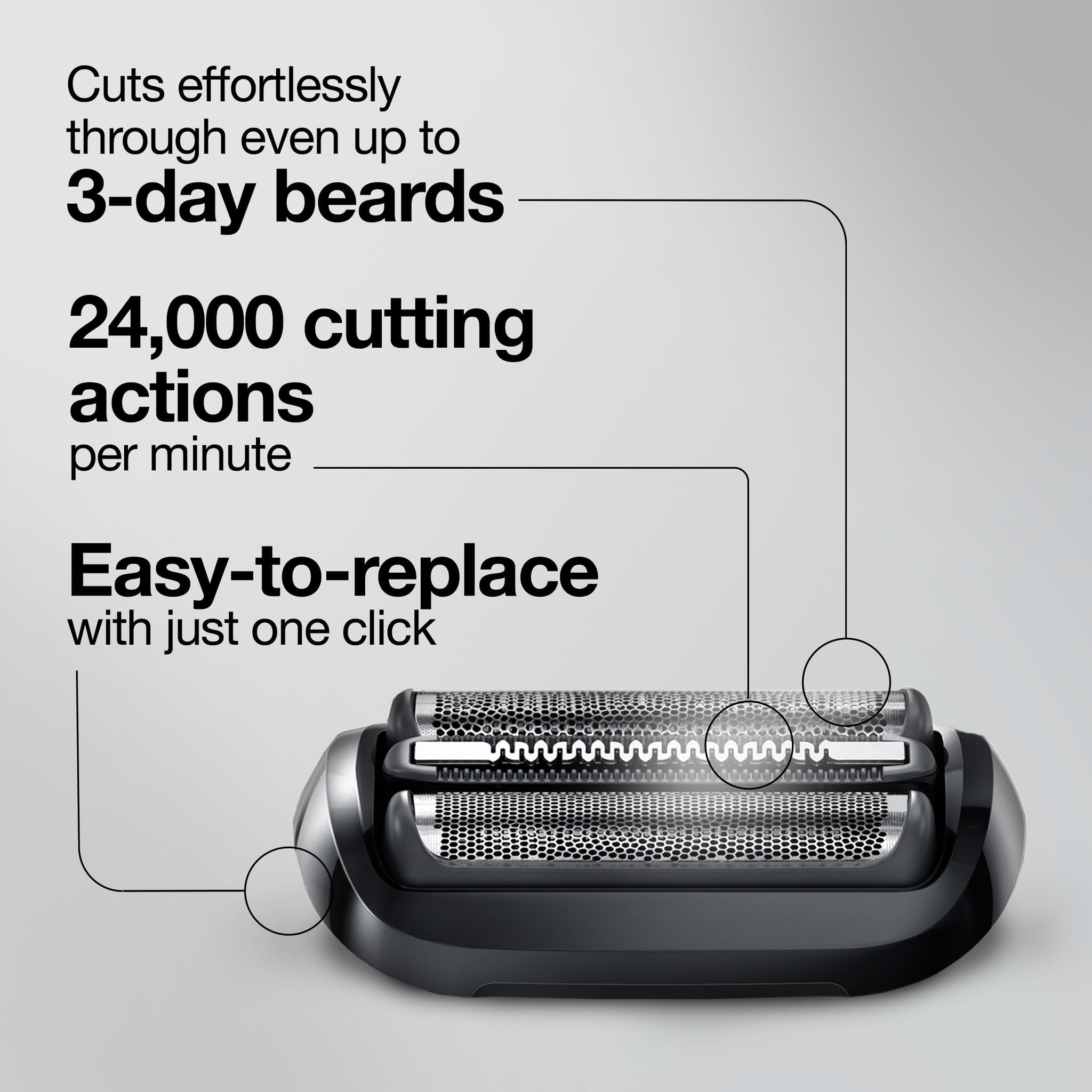 Braun Series 5 53b Electric Shaver Head - Replacement for Series 5 and Series 6 (New Generation), Black, 1 Pack - packaging