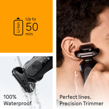 Braun Series 5 Electric Razor for Men S5 5160cc - Foil Shaver with Precision Trimmer and Clean & Charge Center - back view