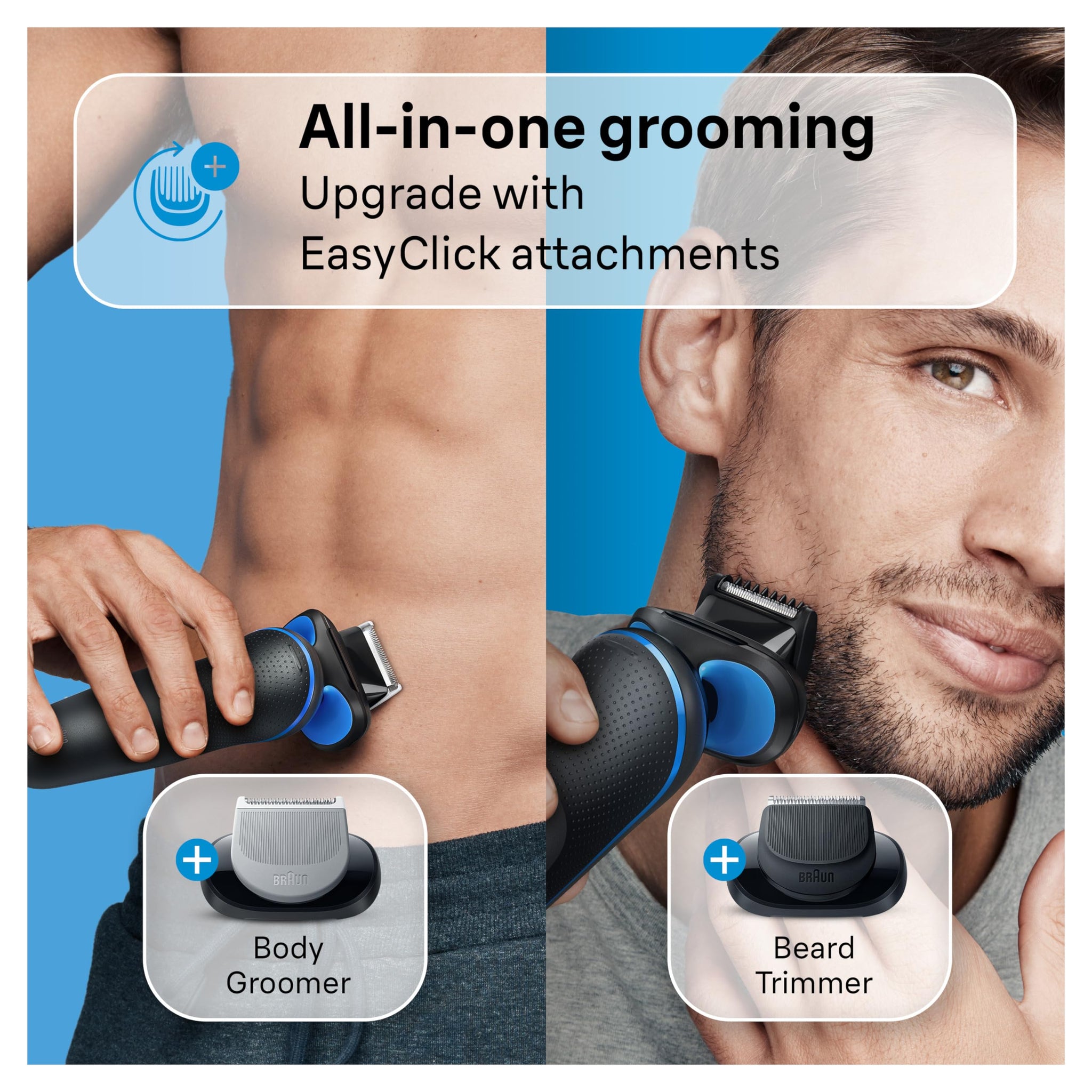 Braun Series 5 Electric Shaver, Foil Shaver with Senso Flex and Auto Sense, Wet/Dry, 50 Min Runtime - in use