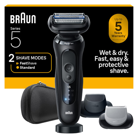 Braun Series 5 Electric Shaver for Men, S5 5155cs, with Body Groomer and Travel Case, Wet & Dry