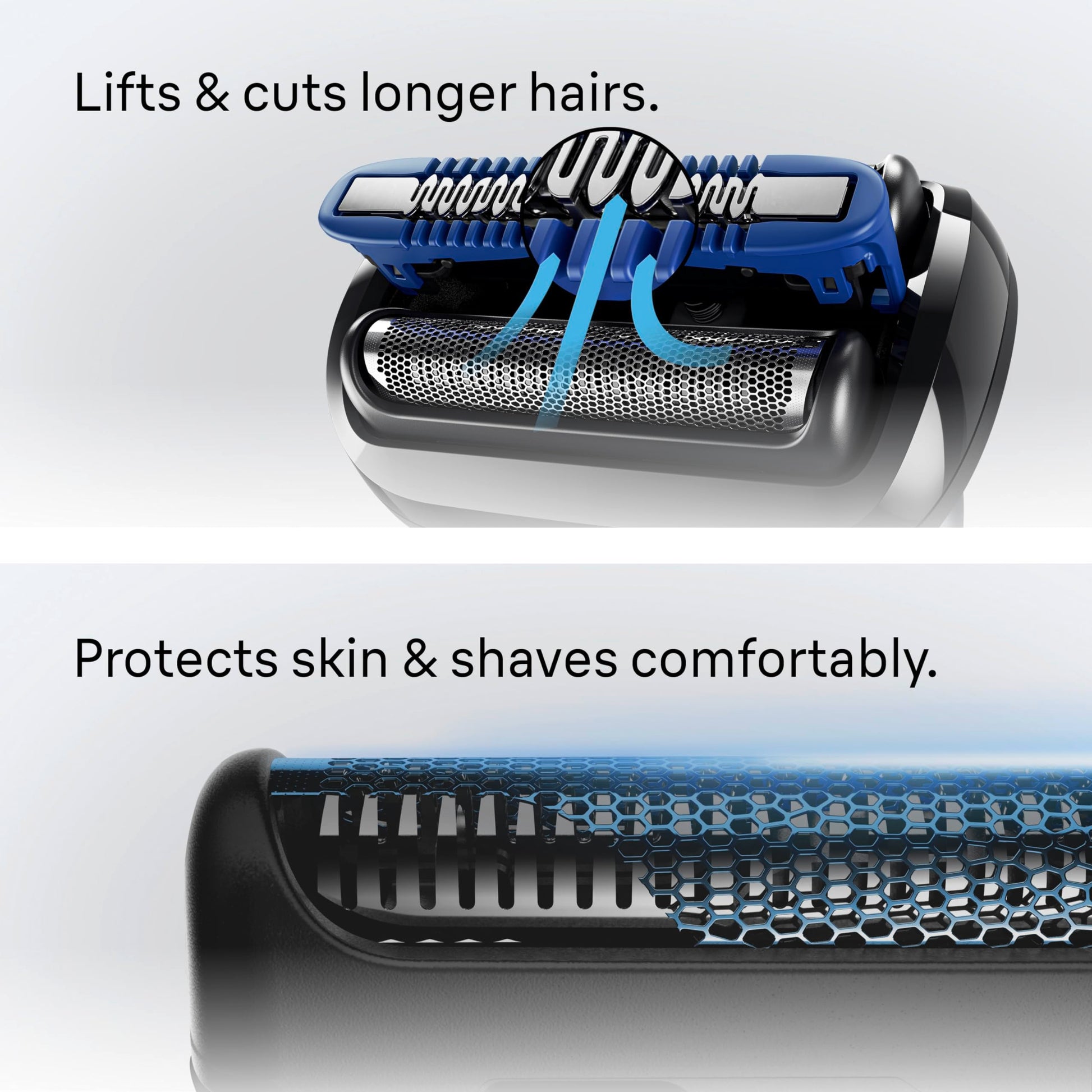 Braun Series 5 Electric Shaver for Men, S5 5155cs, with Body Groomer and Travel Case, Wet & Dry - close-up detail