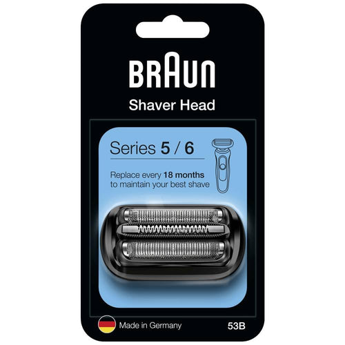 Braun Series 5 Foil Shaver Replacement Head 53B, Compatible with Series 5/6 Shavers, Black
