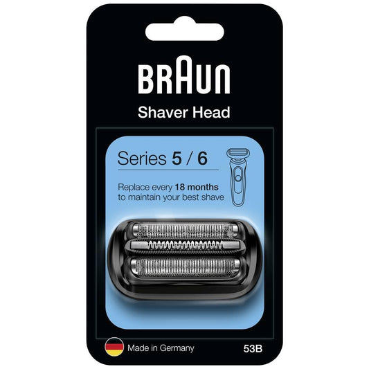 Braun Series 5 Foil Shaver Replacement Head 53B, Compatible with Series 5/6 Shavers, Black