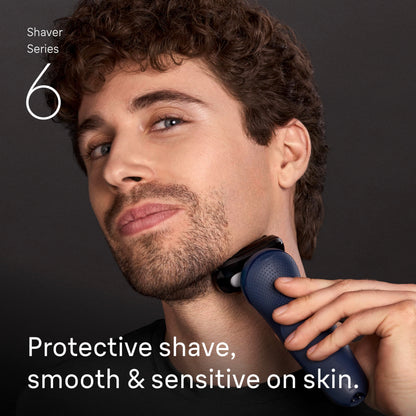 Braun Series 6 Electric Razor for Men with Precision Trimmer, Extra Shaver Head, 4-in-1 Clean & Charge Center, Travel Case, S