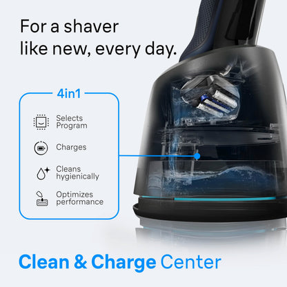 Braun Series 6 Electric Razor for Men with Precision Trimmer, Extra Shaver Head, 4-in-1 Clean & Charge Center, Travel Case, S