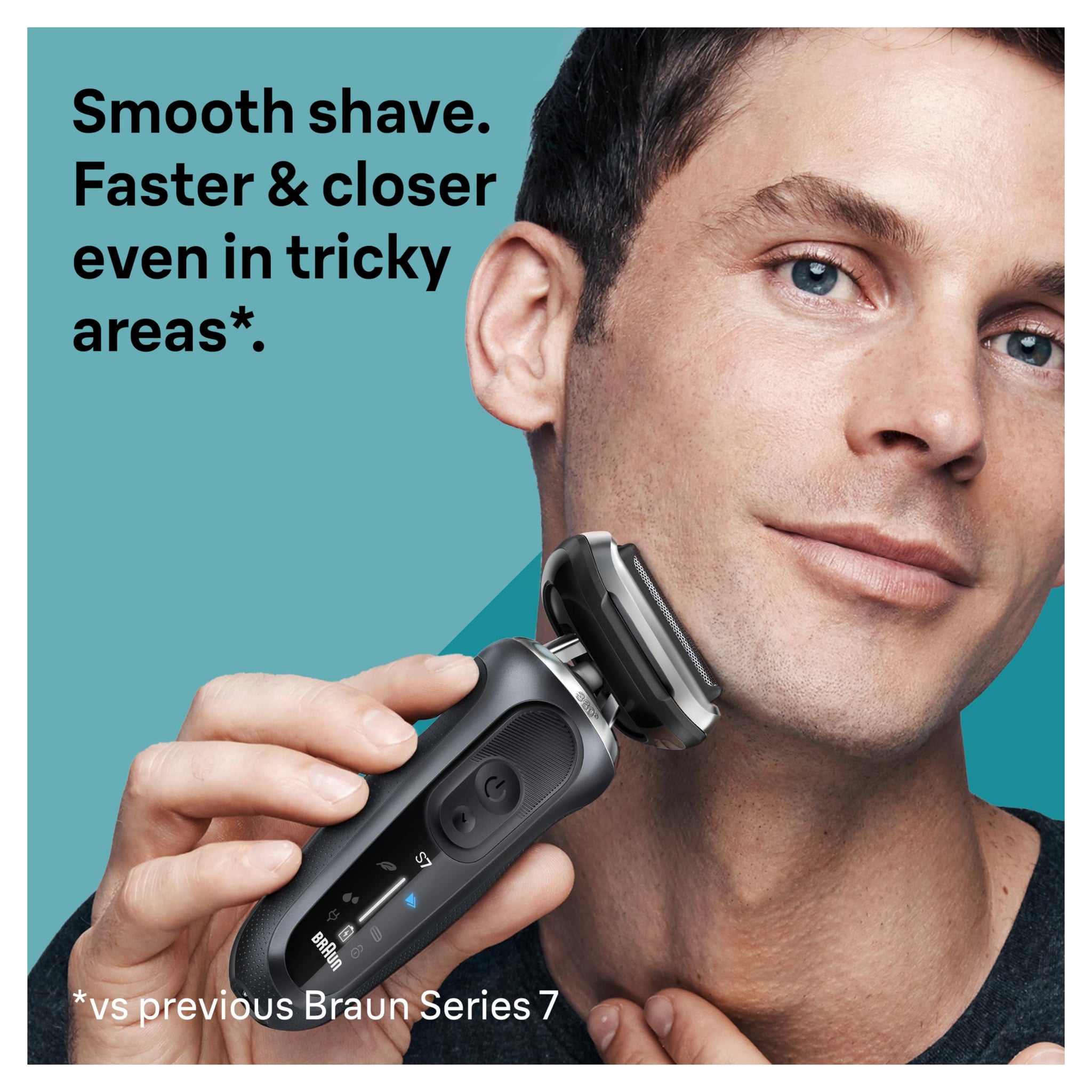 Braun Series 7 7127cs Electric Shaver for Men, Wet & Dry Foil Shaver with Beard Trimmer and Charging Stand, Space Grey, 4 Pie
